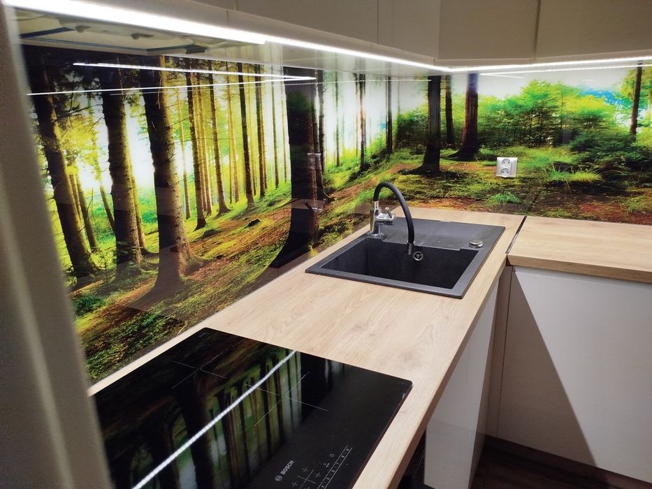 Lacobel, szkło hartowane do kuchni, panele szklane z grafiką