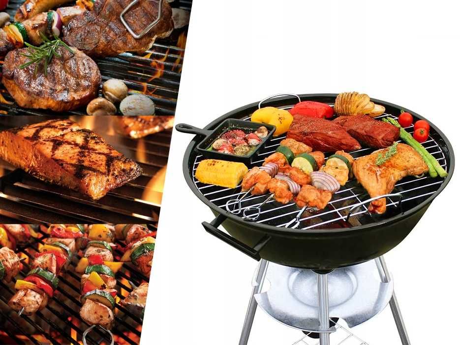 NOWY Okrągły Grill Węglowy Ogrodowy WIELOSEZONOWY na Kółkach BBQ