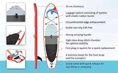 Prancha de Paddle, vermelho/azul