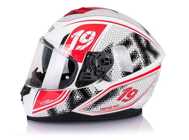 Kask Motocyklowy Lazer Vertigo Evo Pixel White Red Integralny Blenda