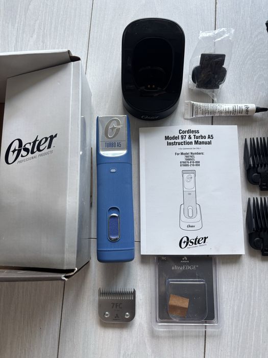 Oster Turbo A5 maszynka groomerska + ostrze Andis 7FC + nakładki Andis