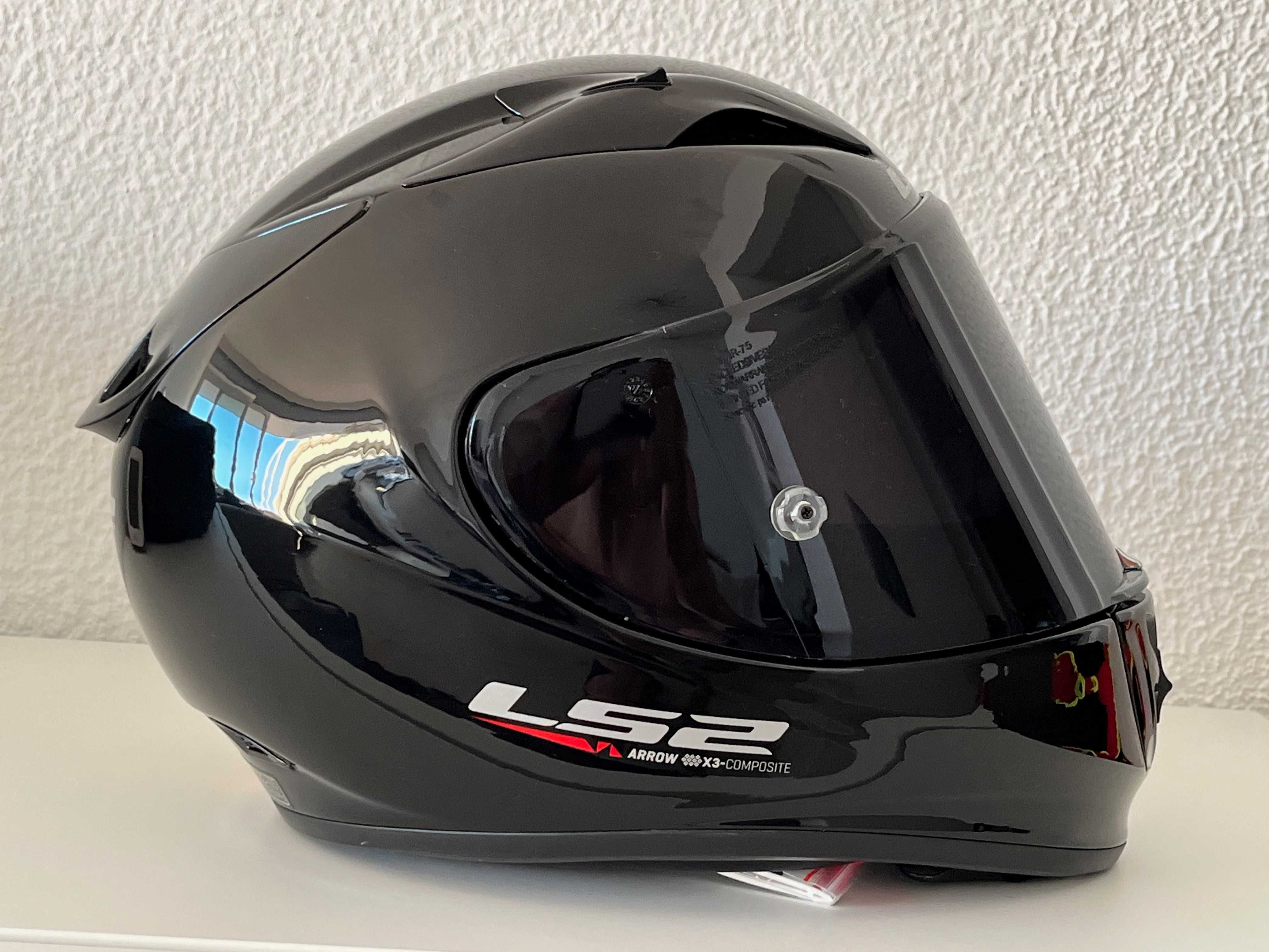 Capacete S NOVO Ls2 ff323 Arrow R Preto,Carbon/Kevlar.42% Descon.Tam S