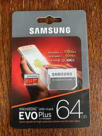 Карта пам'яті Samsung EVO Plus microSDXC UHS-I 64GB сlass10