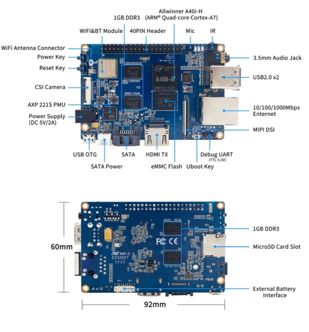 Banana Pi M2 Ultra + LCD 7" Original