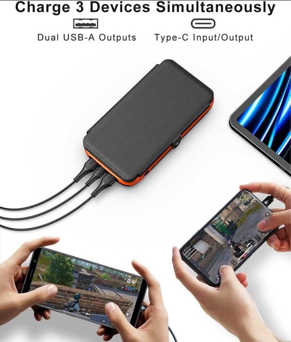 Power bank solarny 15W 26800mAh ładowarka solarna 4x panel solarny