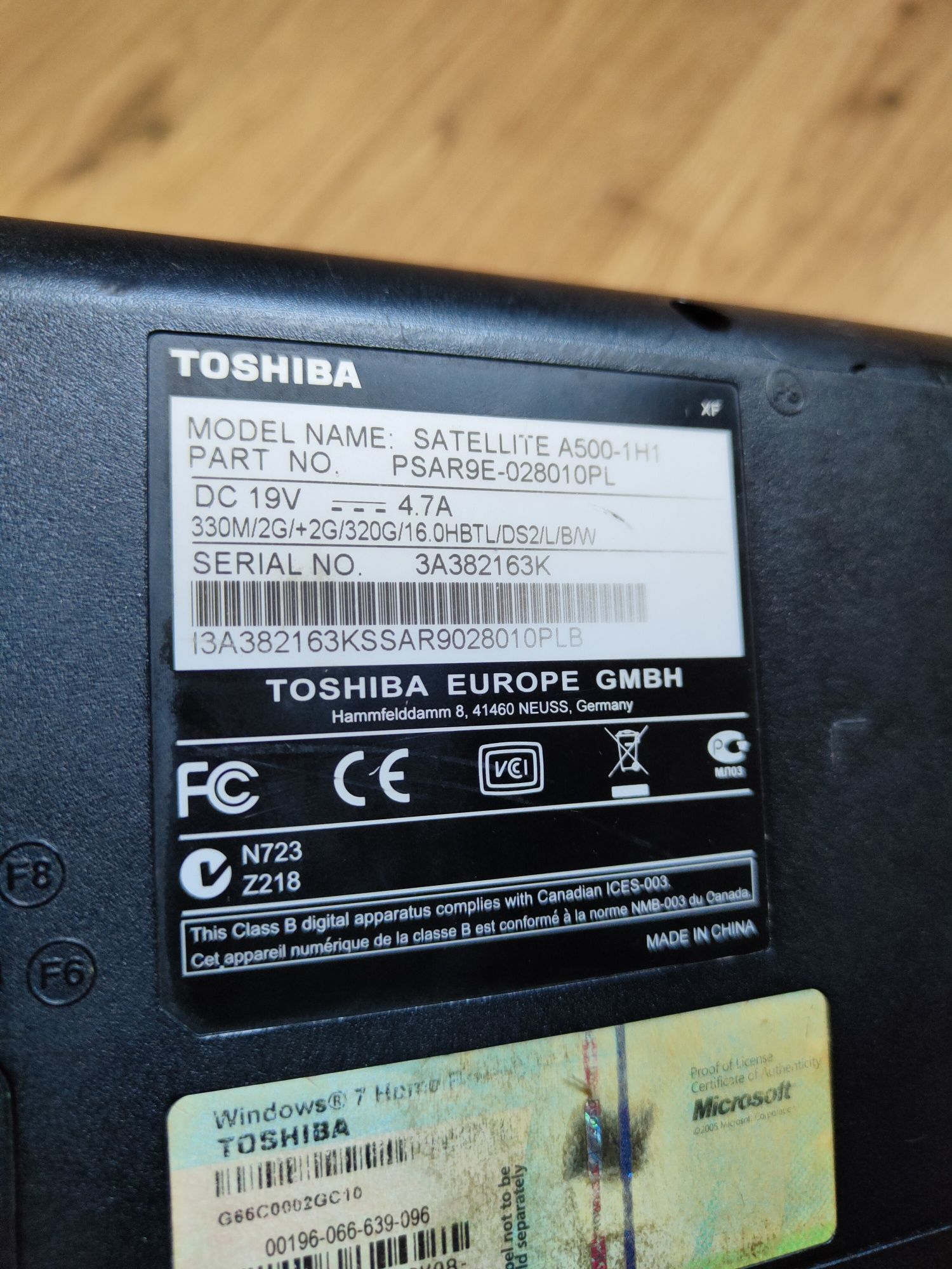 Laptop Toshiba Satellite A500 | i3 | 4GB RAM | 320 HDD