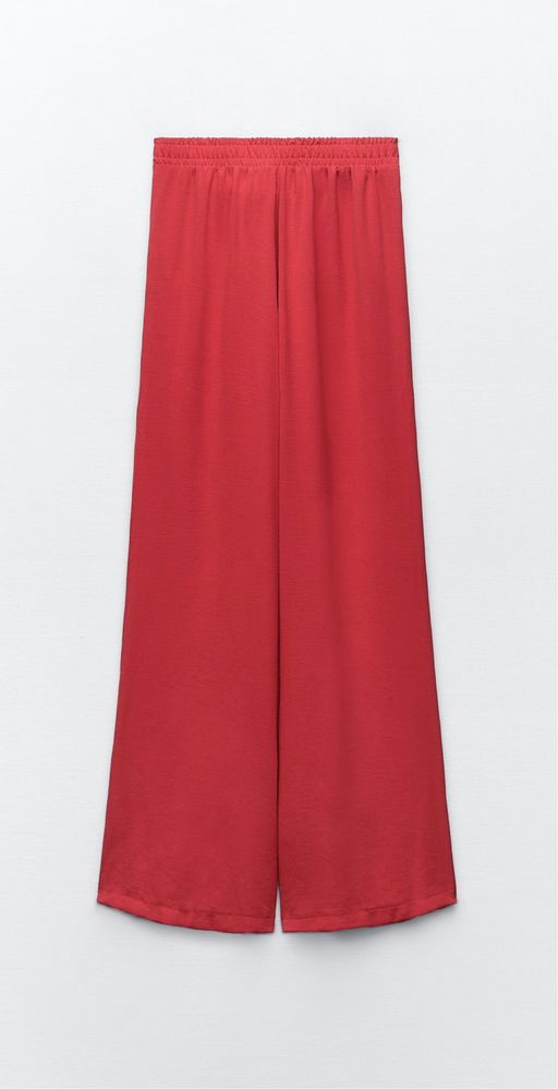 Новий червоний шифоновий літній костюм zara, юбка-брюки, розмір S