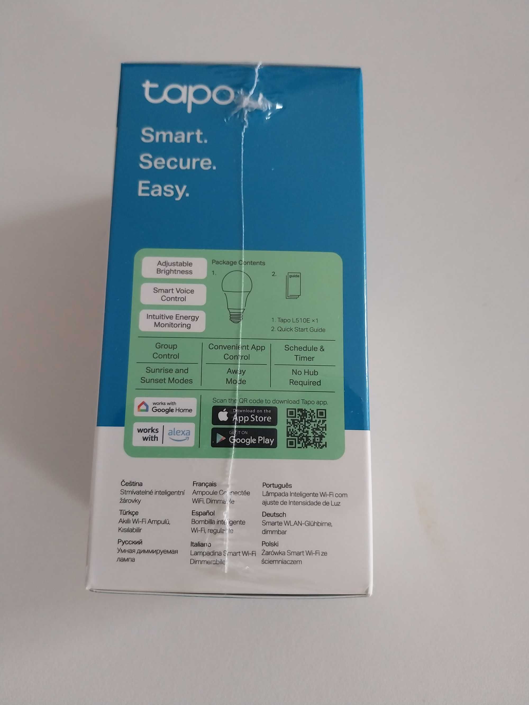 Lâmpada Smart Tapo Wi-Fi Light Bulb TP-Link L510E (Nova Selada)