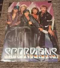 Plakat dwustronny duży muzyczny Scorpions i Forbidden
