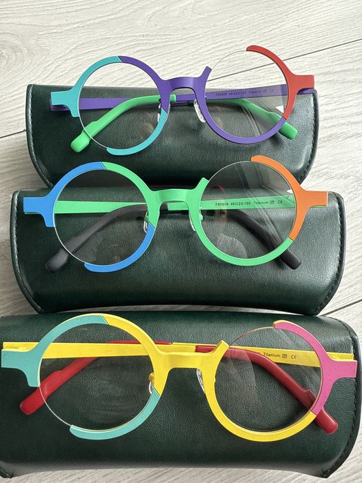 Tytanowe oprawki kolorowe okulary korekcyjne zerówki vintage unikatowe