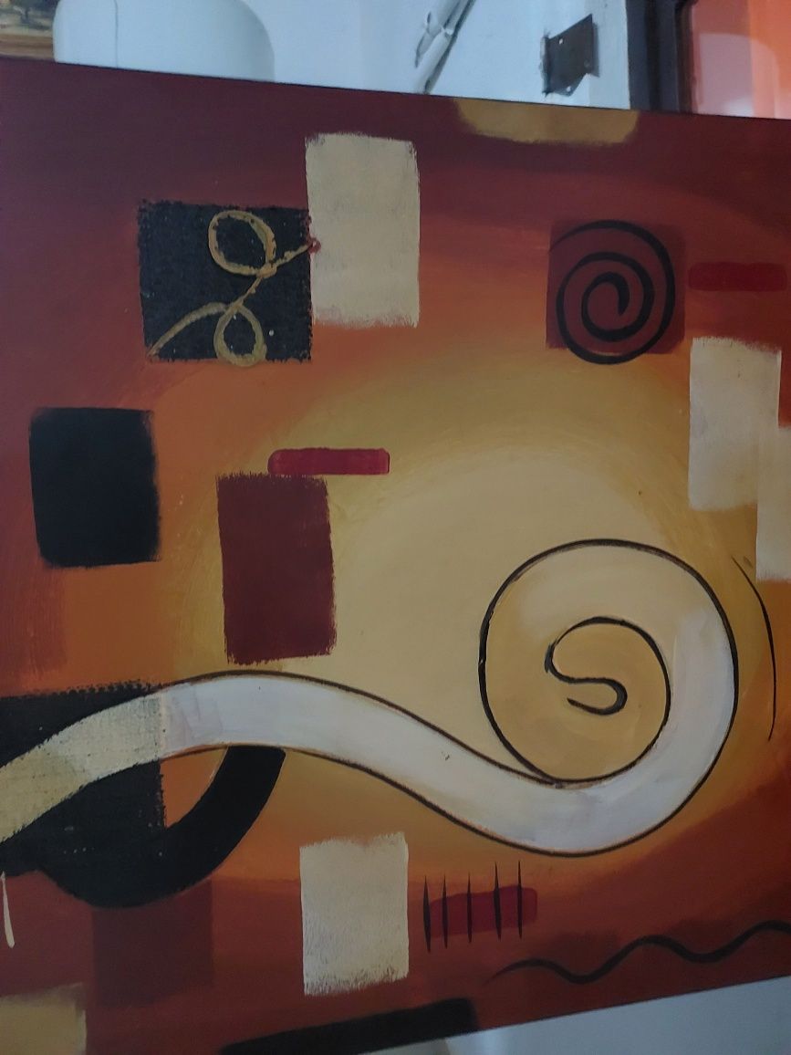 Quadro abstrato cores quentes