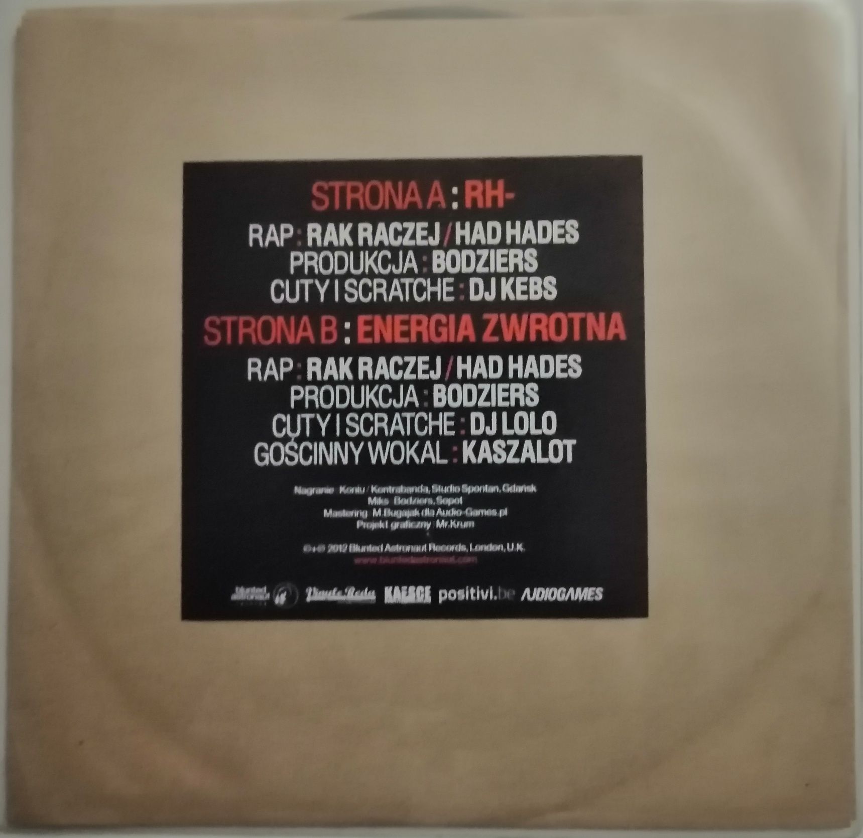 Rak Raczej Hades Bodziers RH Energia Zwrotna LP"7 unikat nowa folia