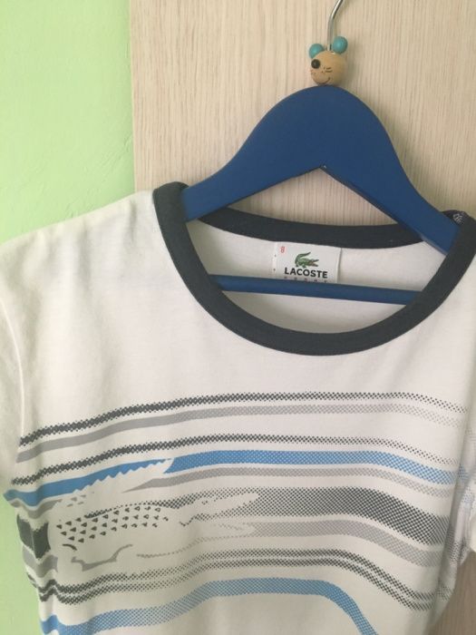 Bluzeczka Lacoste t-shirt biała koszulka 122 134 na 5- 6 lat unikat