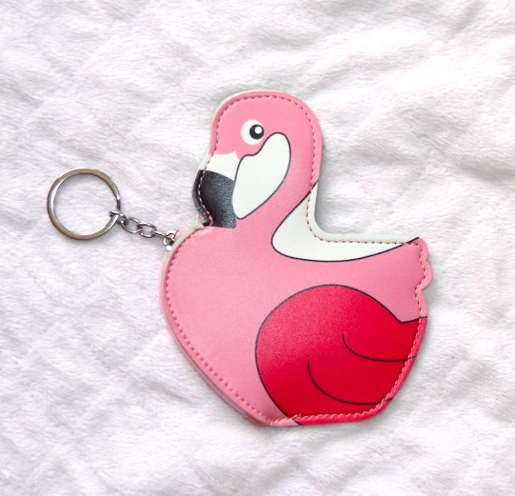 brelok portfel flaming ptak różowy ochnik  ptaszek portfel breloczek