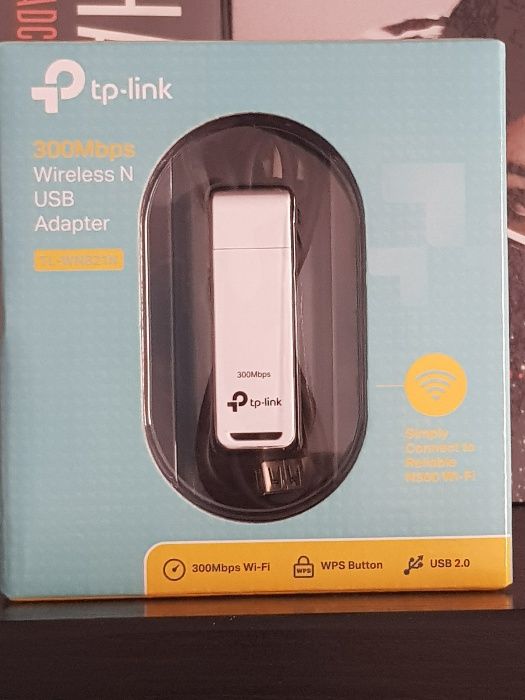 Wireless USB Adapter TP LINK 300mbps Novo sim uso com garantia