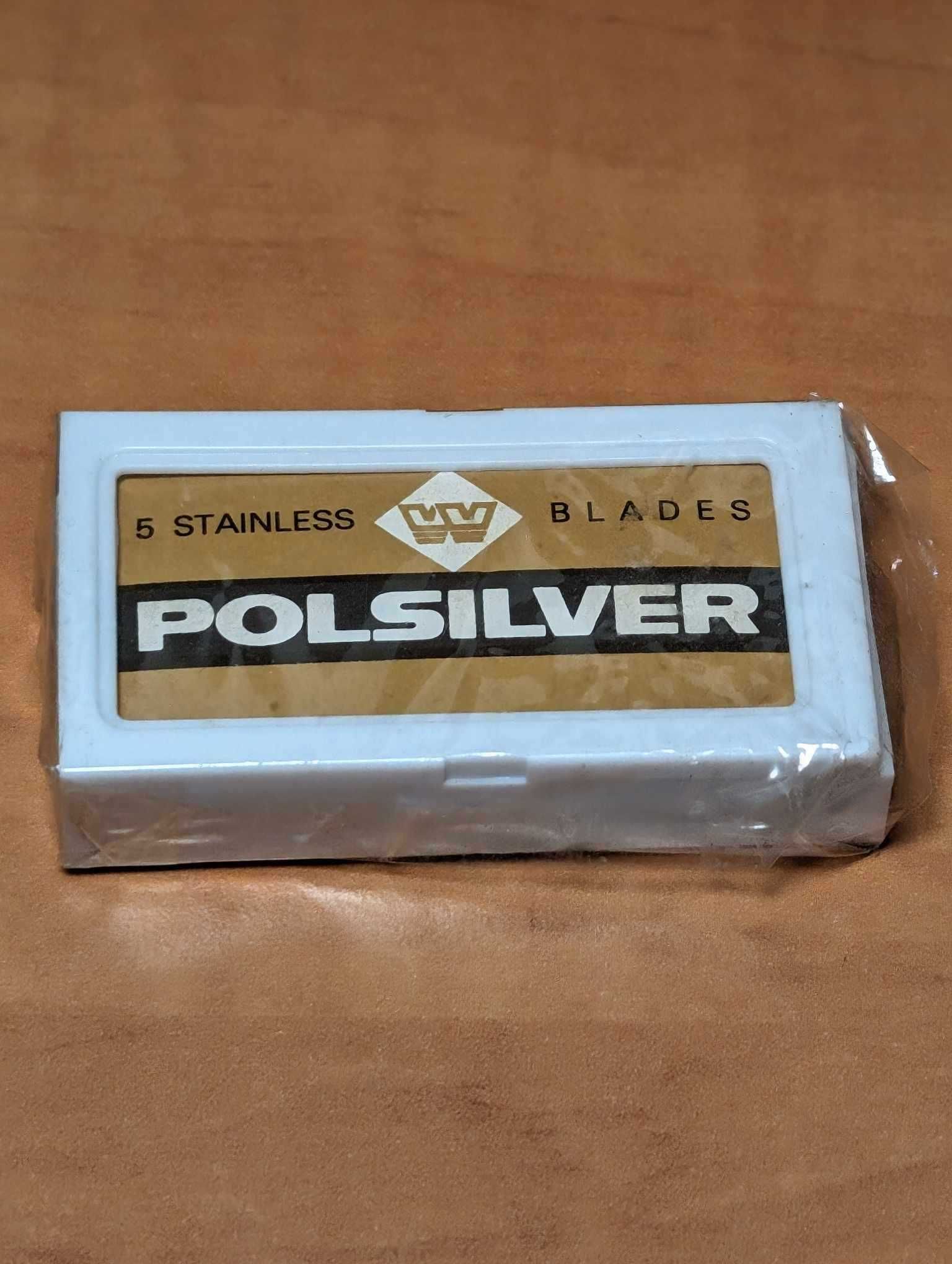 żyletki Polsilver Stainless nowe zafoliowane PRL vintage 5 sztuk