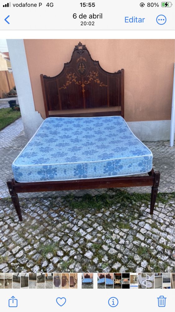 Cama de casal com colchão em bom estado
