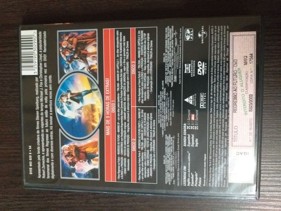 COMO NOVO Triologia Regresso ao Futuro,Steven Spielberg,3dvd envio ctt