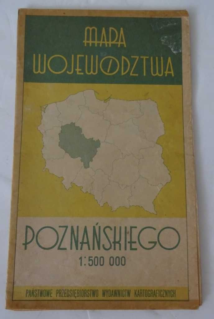 Mapa Województwa Poznańskiego Z 1966 Roku – Historyczna