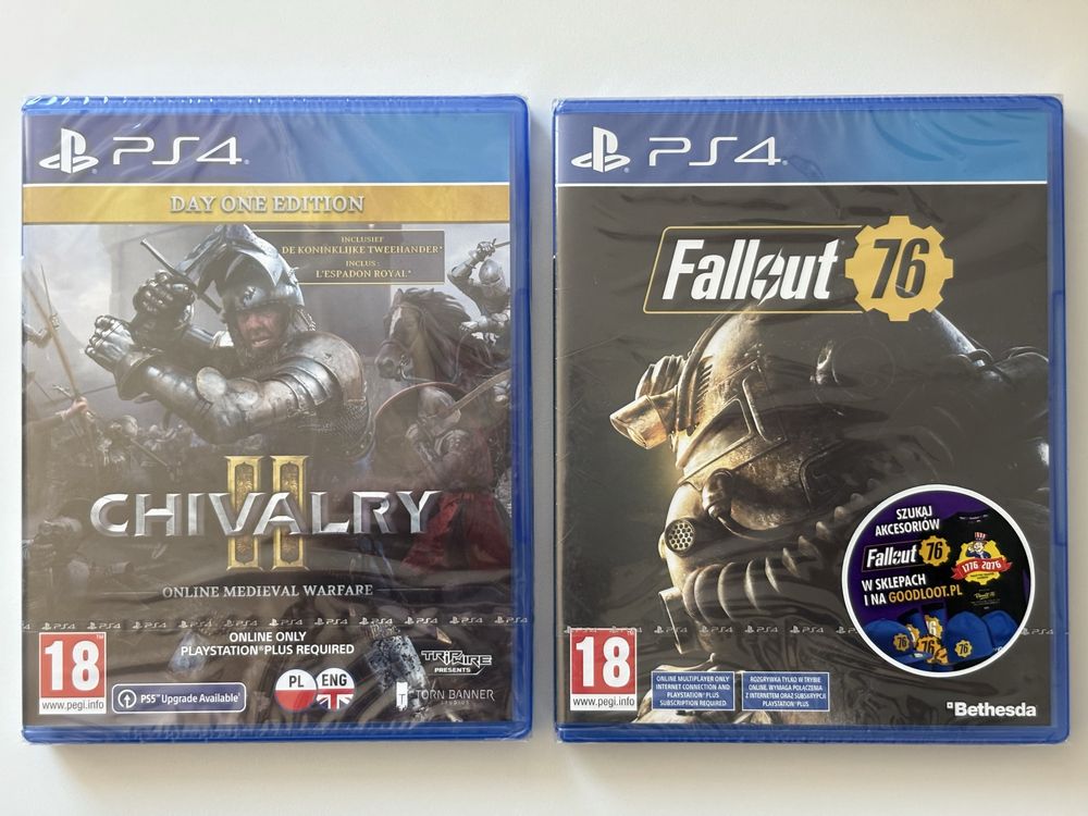 Fallout 76 + Chivalry 2 - zestaw gier na PS4 nowe, folia
