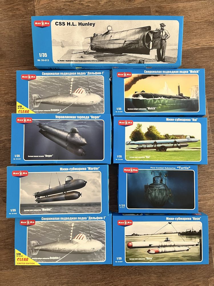 1/35 1/144 1/350 сборные модели Микро-Мир флот подводные лодки