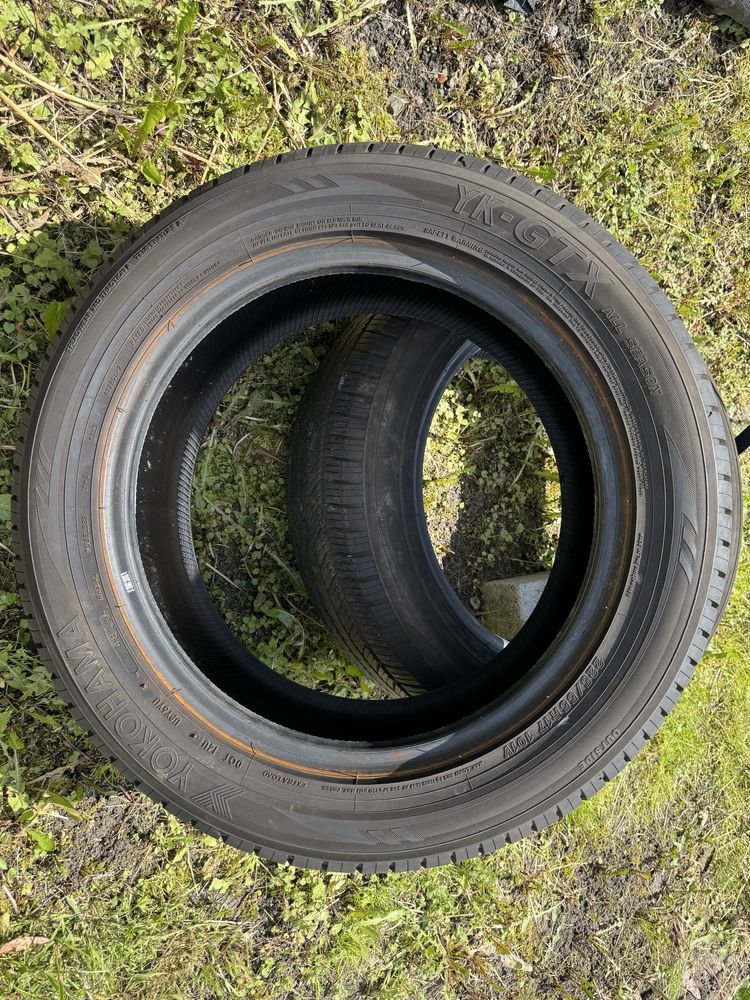 Para opon YOKOHAMA YK-GTX 225/55/17 R17 22r WIELOSEZONOWE jak Nowe 8mm