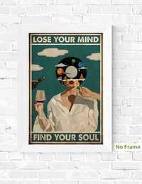 Inspirujacy Plakat z Mottem „Lose Your Mind Find Your Soul”