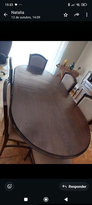 Mobília de sala em madeira maciça de nogueira