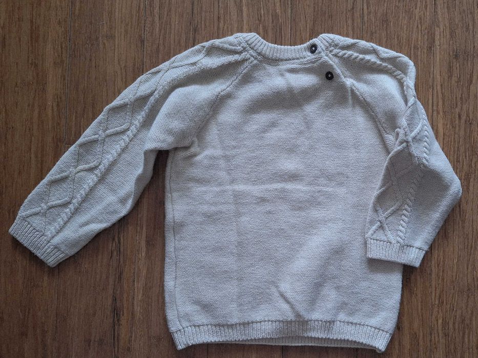 H&M sweter w warkoczowy splot z dodatkiem wełny r.98
