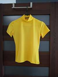 Bluzka z krótkim rękawem półgolf żółta kikiriki XS S