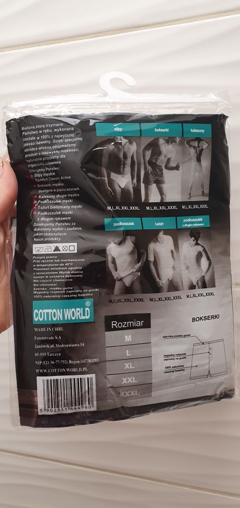 Czarne męskie luźne bokserki XL bawełniane 100% bawełna