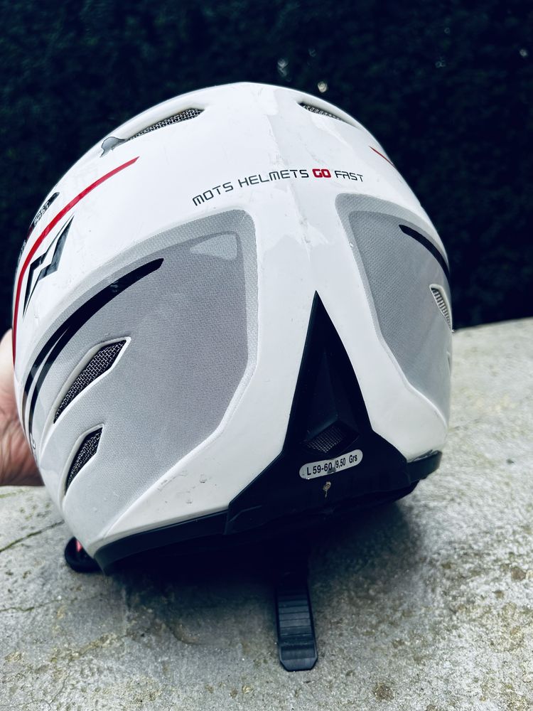 Kask mots cross trial quad na motor bialy L