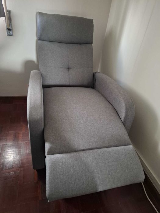 Poltrona Relax Reclinável até 155° (cinza - NOVA)