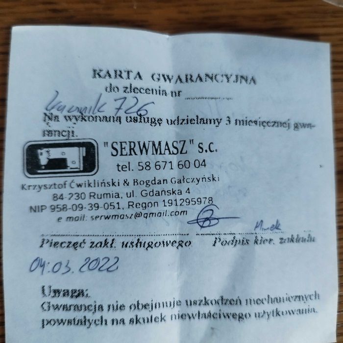 Maszyna do szycia Łucznik 726. Komplet.