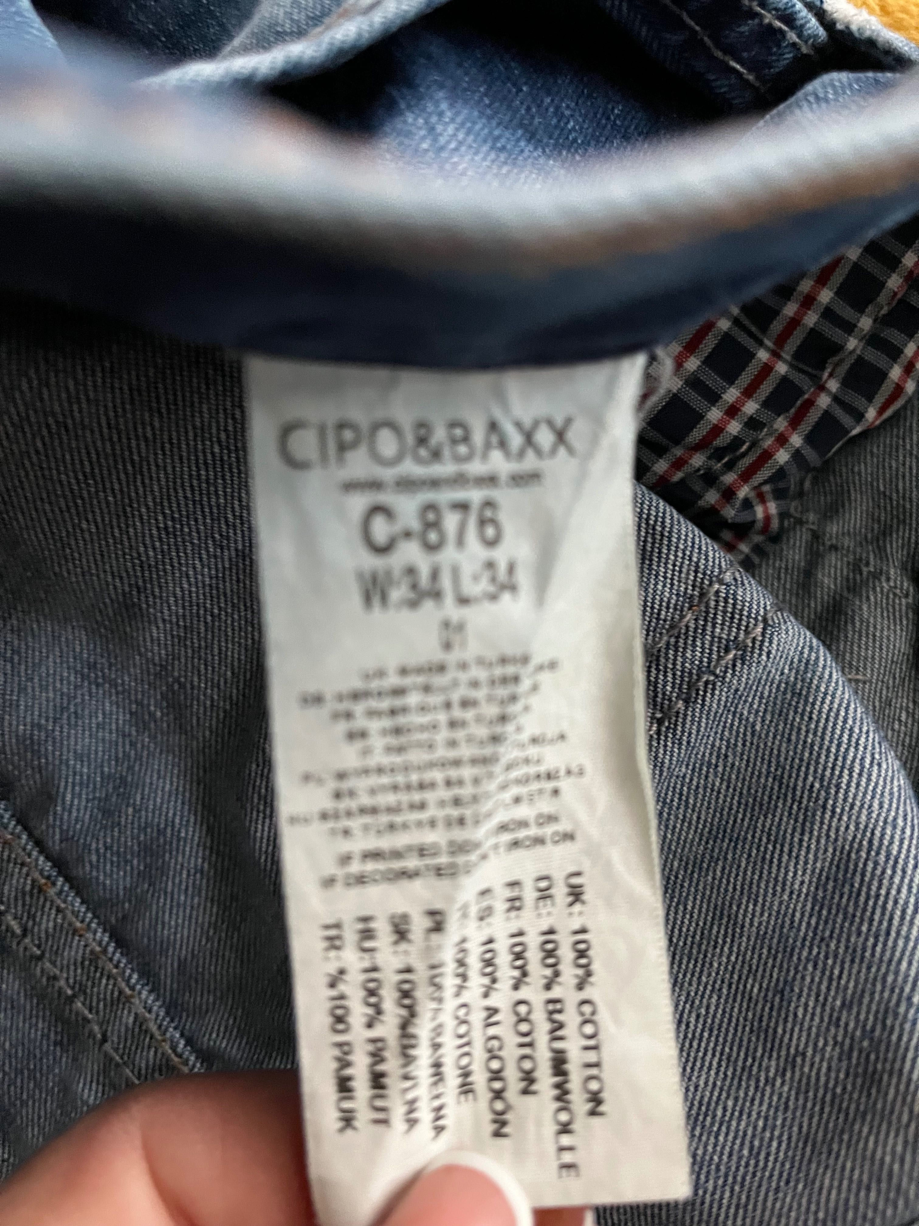 Spodnie męskie jeans Cipo&Baxx  łaty bawełna  W34L34