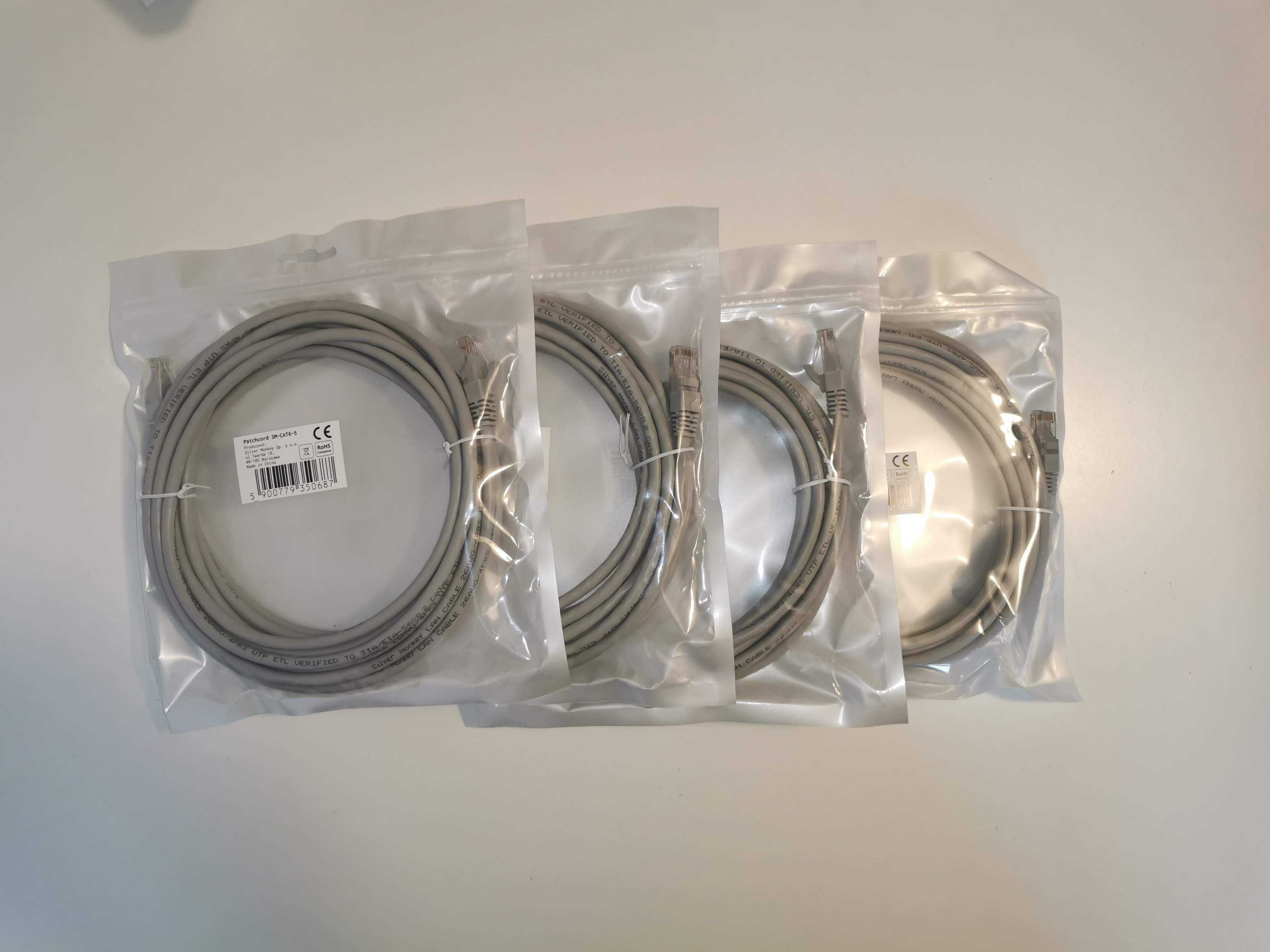 paczka Patchcord Silver Monkey CAT6   4x5m 4x3m