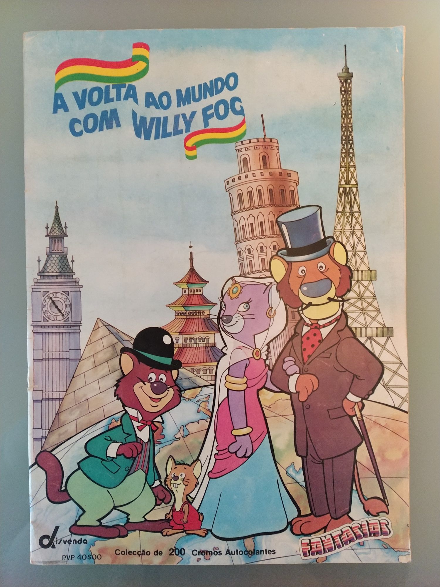 Caderneta de cromos completa da série "A volta ao Mundo com Willy Fog"