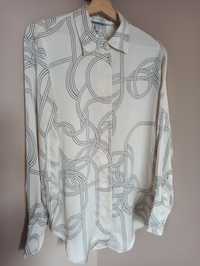 Długa koszula we wzór łańcuchów lejąca tkanina elegancka