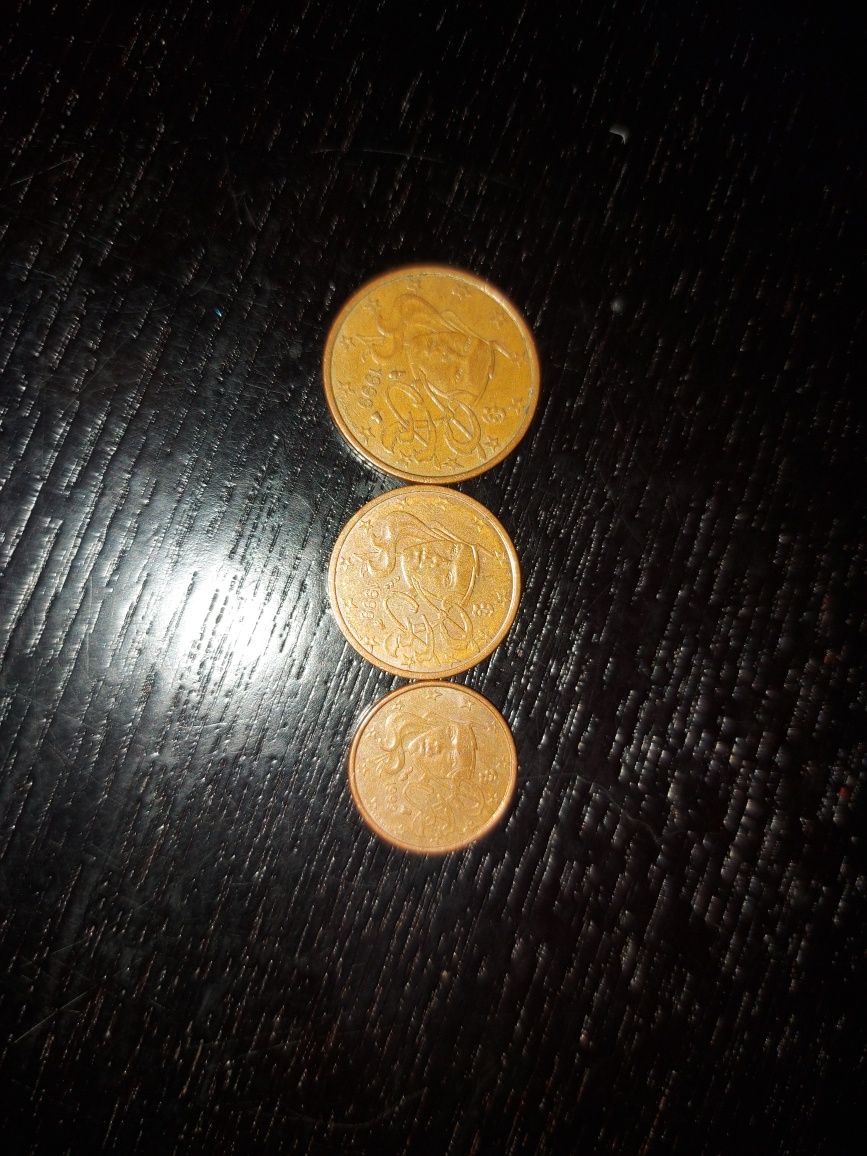 Moedas 1, 2 e 5 cêntimos