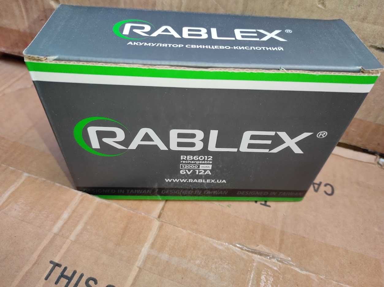 Rablex 6V 12A АКБ Аккумулятор 6 Вольт 12 Ампер BATTERY 6V 12A фонарика