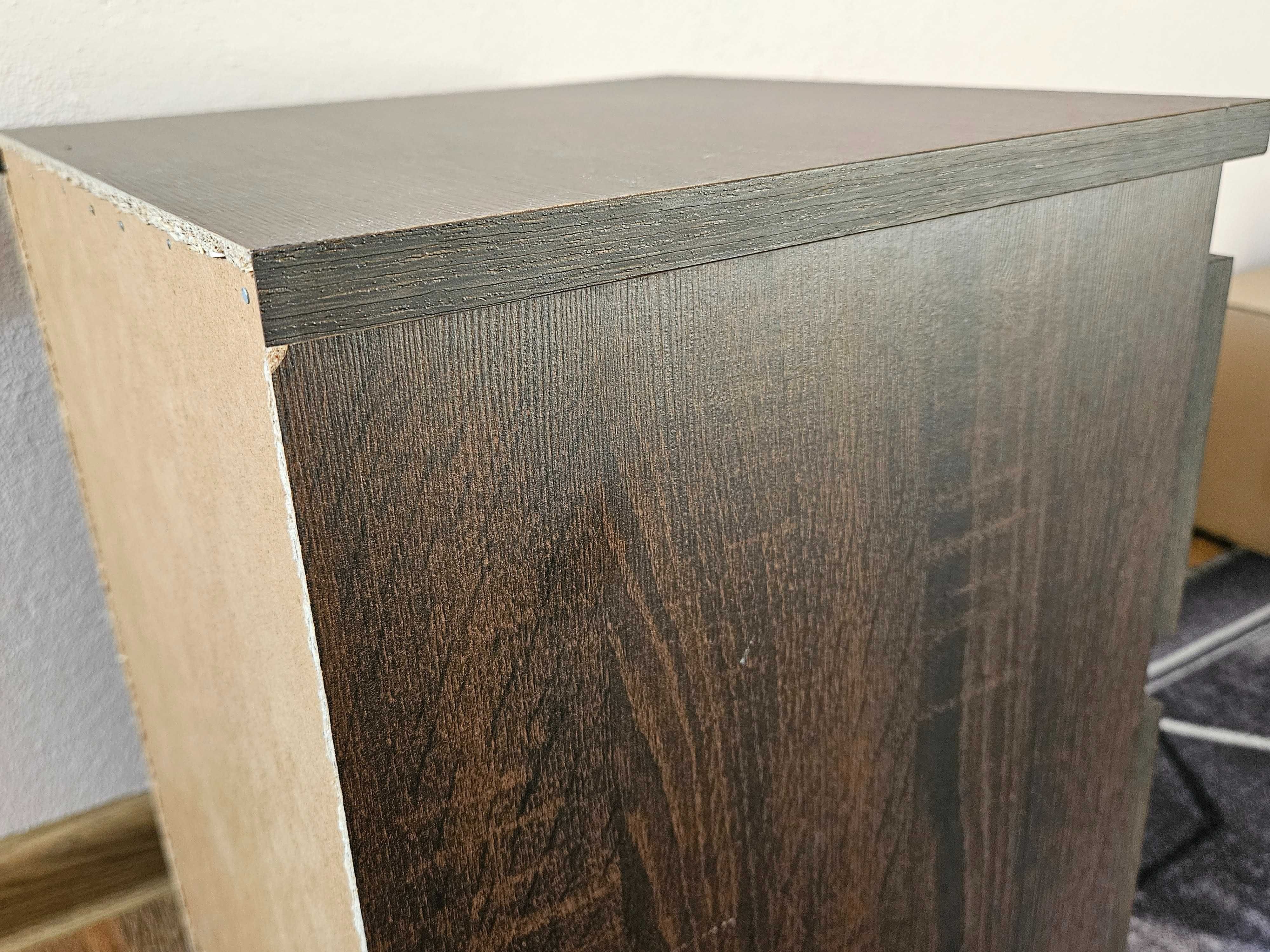 Złożona szafka nocna 40x30cm szuflady, Dąb Wenge nakastlik do sypialni