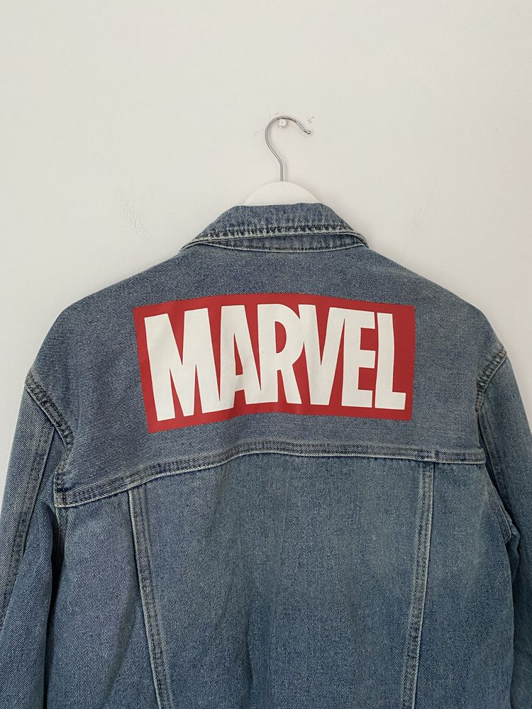 Kurtka jeansowa H&M katana Marvel denim vintage