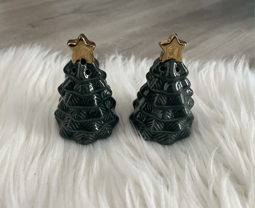 Home&you solniczka pieprzniczka choinki wigilia święta złote gwiazdy