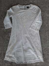 Nowa Biała sukienka z koronką