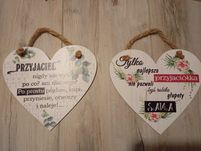 Zawieszki drewniane przyjaciel - 2 sztuki