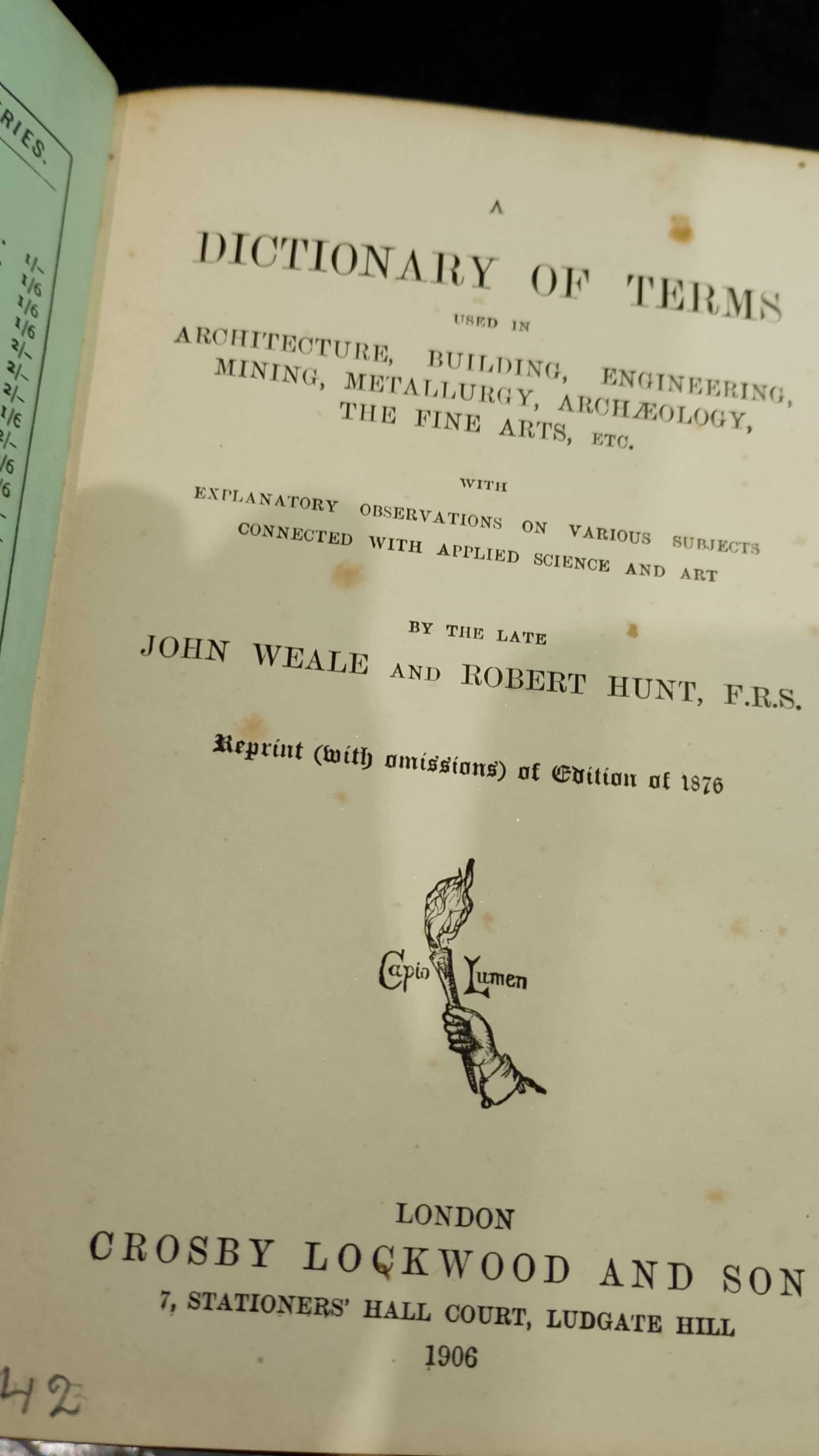 Dictionary of Terms - John Weale and Robert Hunt