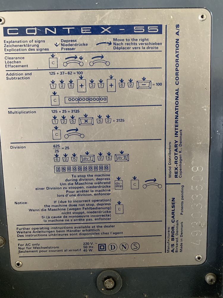 Calculadora vintage Bohn contex-55 de 1970