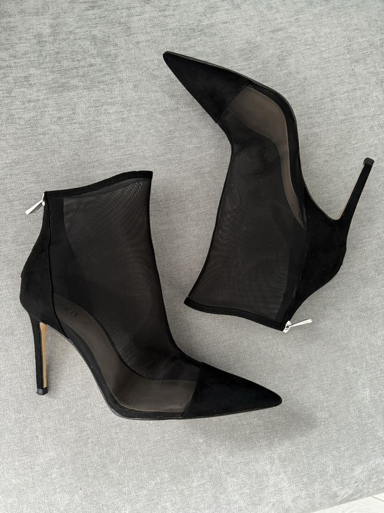 Zara каблуки сетка черные 40