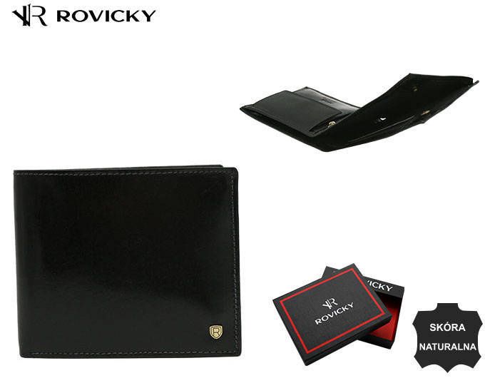 skórzany portfel męski z systemem rfid - rovicky