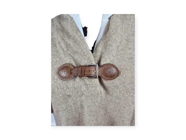 Kamizelka Massimo Dutti beżowa oversize M L XL wełniana poncho